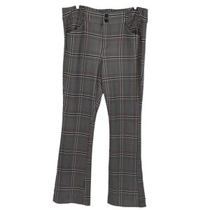 Torrid Plaid Flare Pants Black White‎ Red Glen Check Stretch 18R